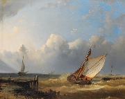 Hermann Eschke Segelboote bei steifer Brise vor der Kuste oil painting artist